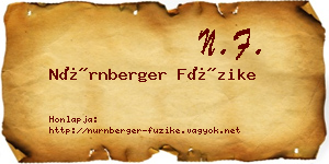 Nürnberger Füzike névjegykártya